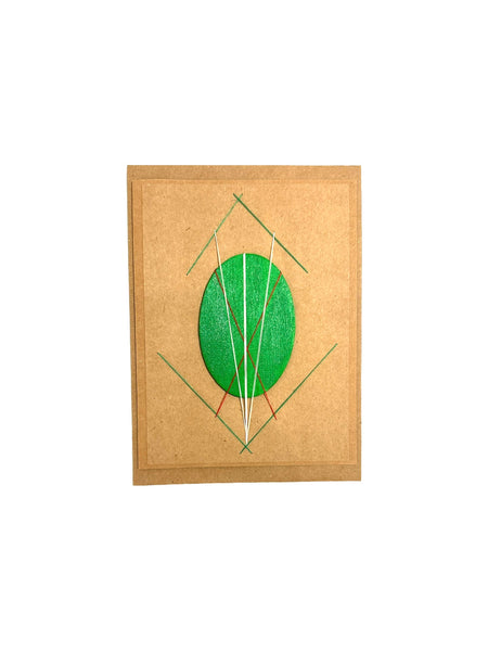 JUST B CUZ - Stitched Greeting Card - Green
