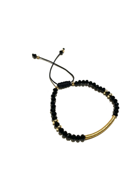 E-HC DESIGNS- Curved Golden Tube Adjustable Bracelet (more colors available)