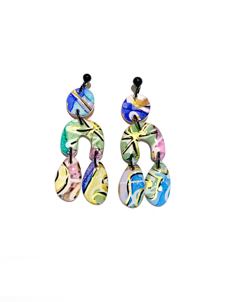 CAMBALACHE BY VIRGINIA NIN - Small Reversible Earrings - Colorful Horseshoe