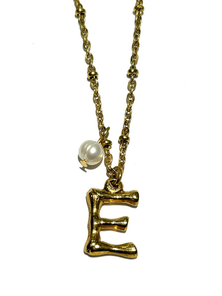 HC DESIGNS - Initial and Pearl Necklace