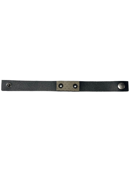 INÉDITO - Men Bracelet - Black & Perforated Beige