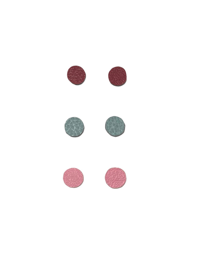 INÉDITO - Circle Studs SET (Red, Turquoise, Pink)