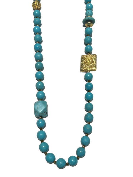 HC DESIGNS-  Turquoise - Agate Long Necklace