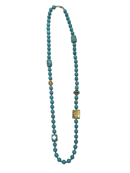 HC DESIGNS-  Turquoise - Agate Long Necklace
