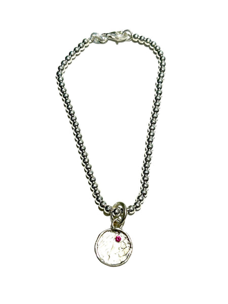 ROQUE DESIGNS- Coral Coin Amulet Bracelet