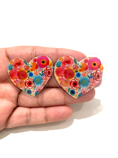 PÚRPURA- Mini Studs- Corazón Floral