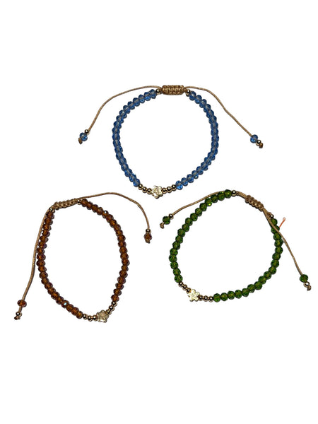E-HC DESIGNS- Full Crystal Flower Adjustable Bracelets