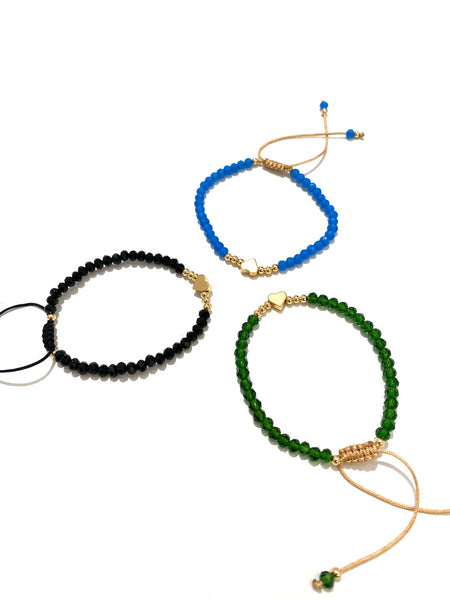 E-HC DESIGNS- Full Crystal Heart Adjustable Bracelets