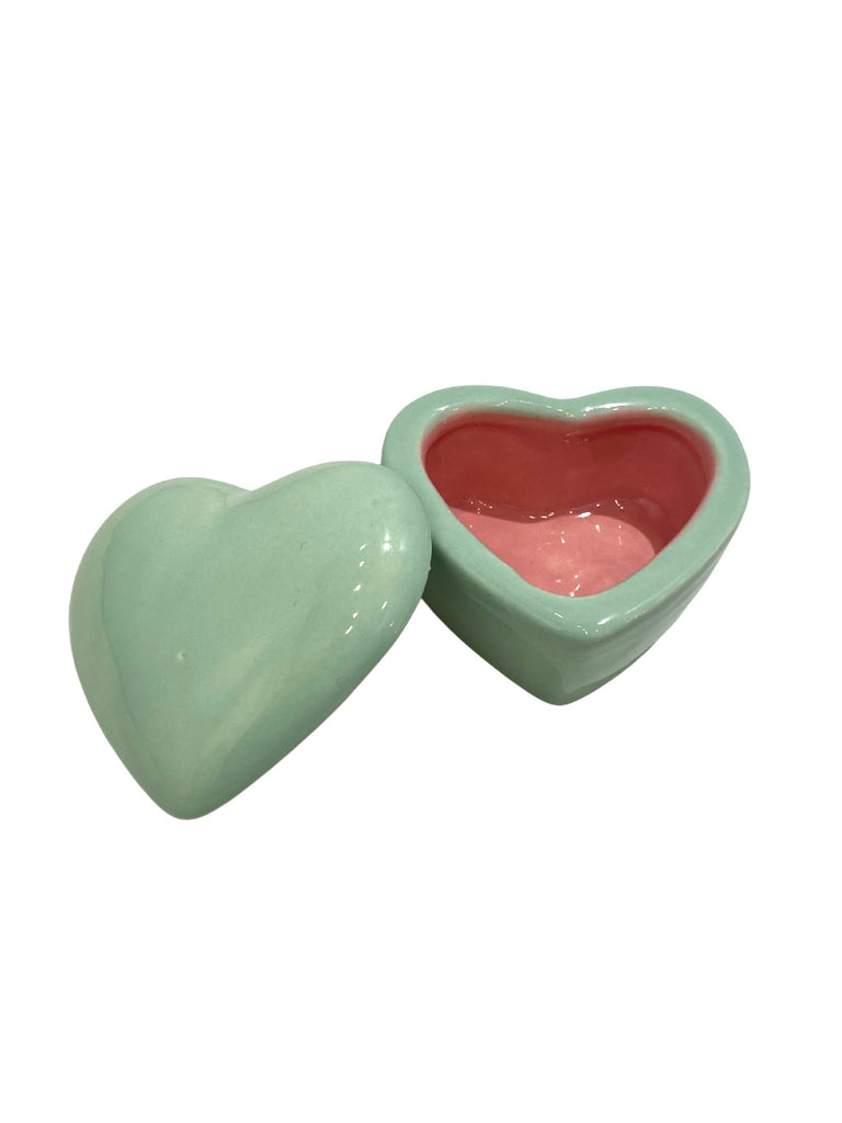 LAS MALCRIÁS- Heart Ceramics - Mini Heart Jewelry Box- Mint Green