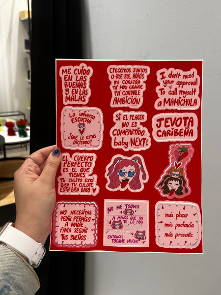 LA M DE MÓNICA- Red Sticker Sheet