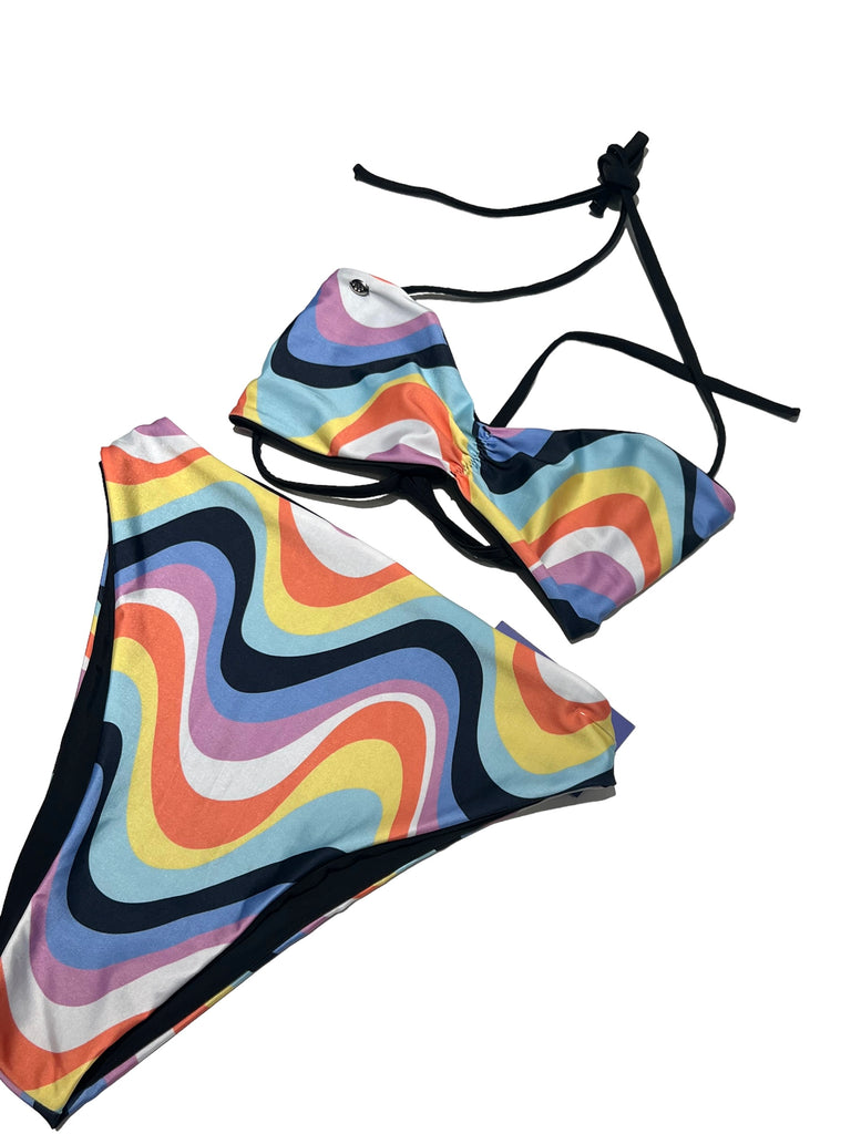 OMA DESIGNS- Retro Blend Swim Bikini Set (reversible)