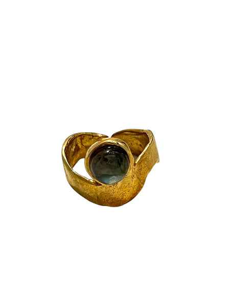 DOS PINCELES- Luna Ring- Labradorite - Adjustable