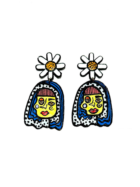 AMARTE DURAN - Abstract Face Earrings (different colors available)