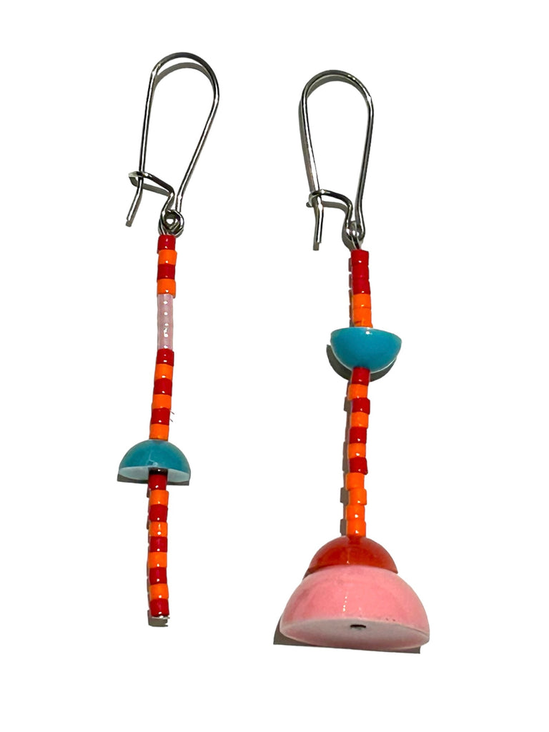 MIND BLOWING PROJECT- COS Dangle Earrings- Pink/Turquoise