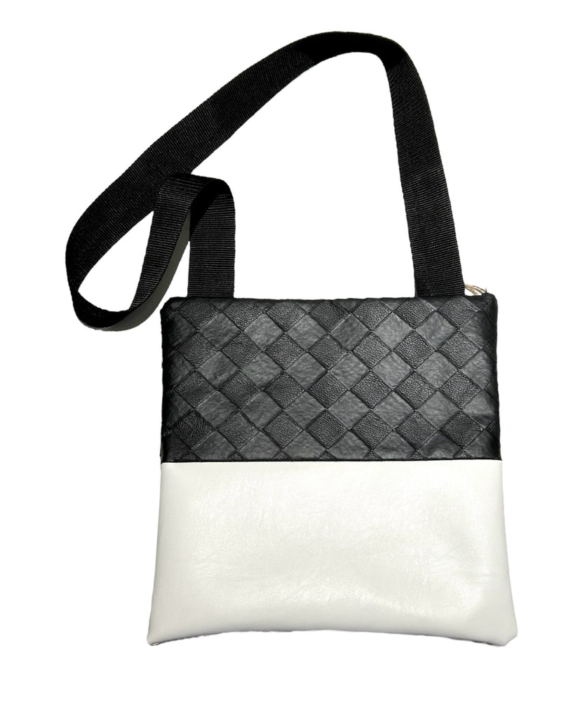MOTA - Handmade Bag- Cross-Tote Bag- Color Block Black & White