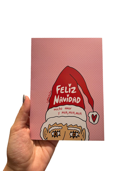LA M DE MONICA  - 5"X7" Greeting Card with Envelope - Oh Santa Baby!