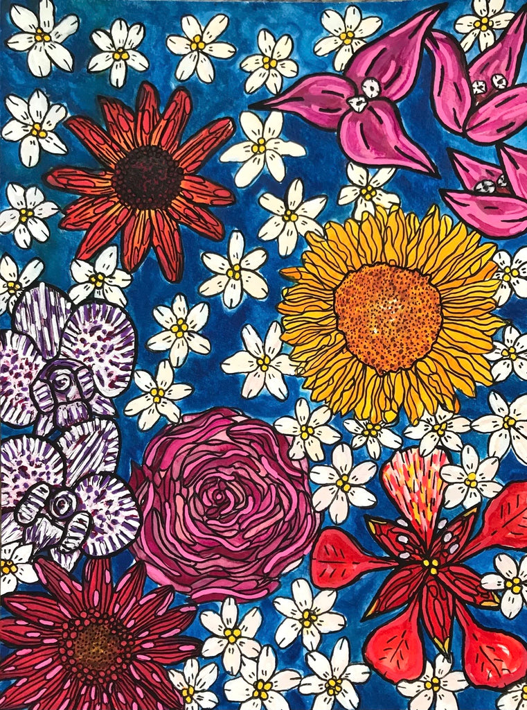 SUSANA CACHO - Art Print 12"X16" - Spring Flowers in Bloom