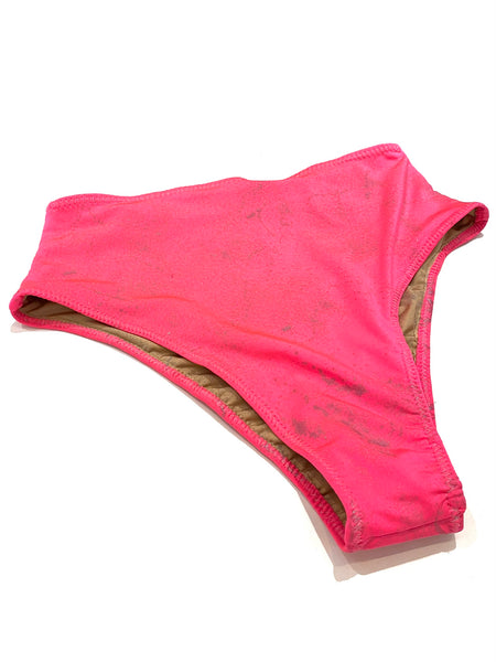 ASHLEEN CASTILLO- Glitter Neon Pink Highwaisted Swim Bottom (See Close Up Pic inside)