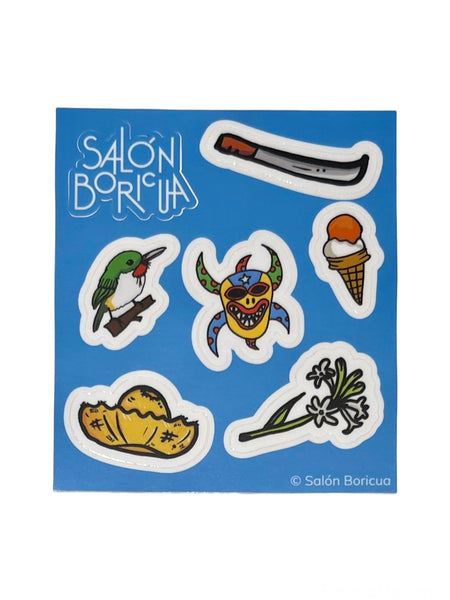 SALON BORICUA - Mini Sticker Sheet: Azul