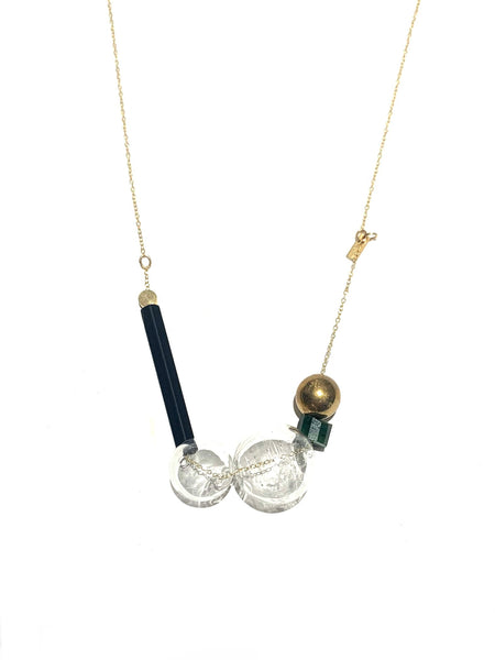 LUCA- French Glass + Jade Necklace