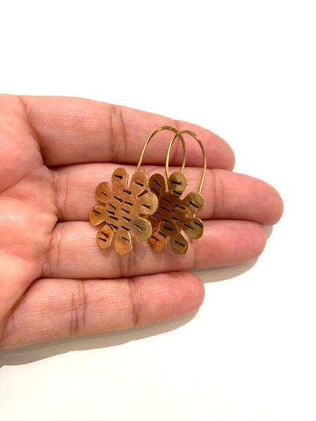 MONIQUE MICHELE- Flower Brass Earrings