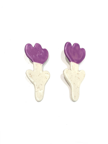 LAS MALCRIÁS- Hearts Ceramics- Small Tulips Earrings