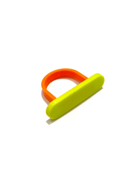 MENEO- Horizontal Ring- Lime/Orange