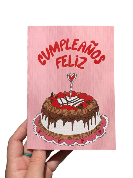 LA M DE MONICA  - 5"X7" Greeting Card with Envelope- Feliz Cumpleaños