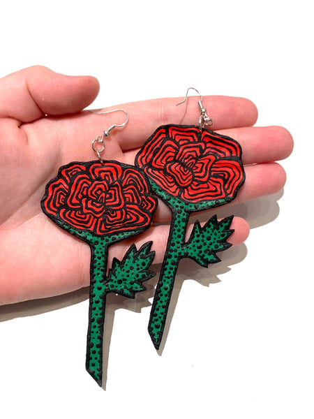 AMARTE DURAN- Stemmed Roses Earrings (different colors available)