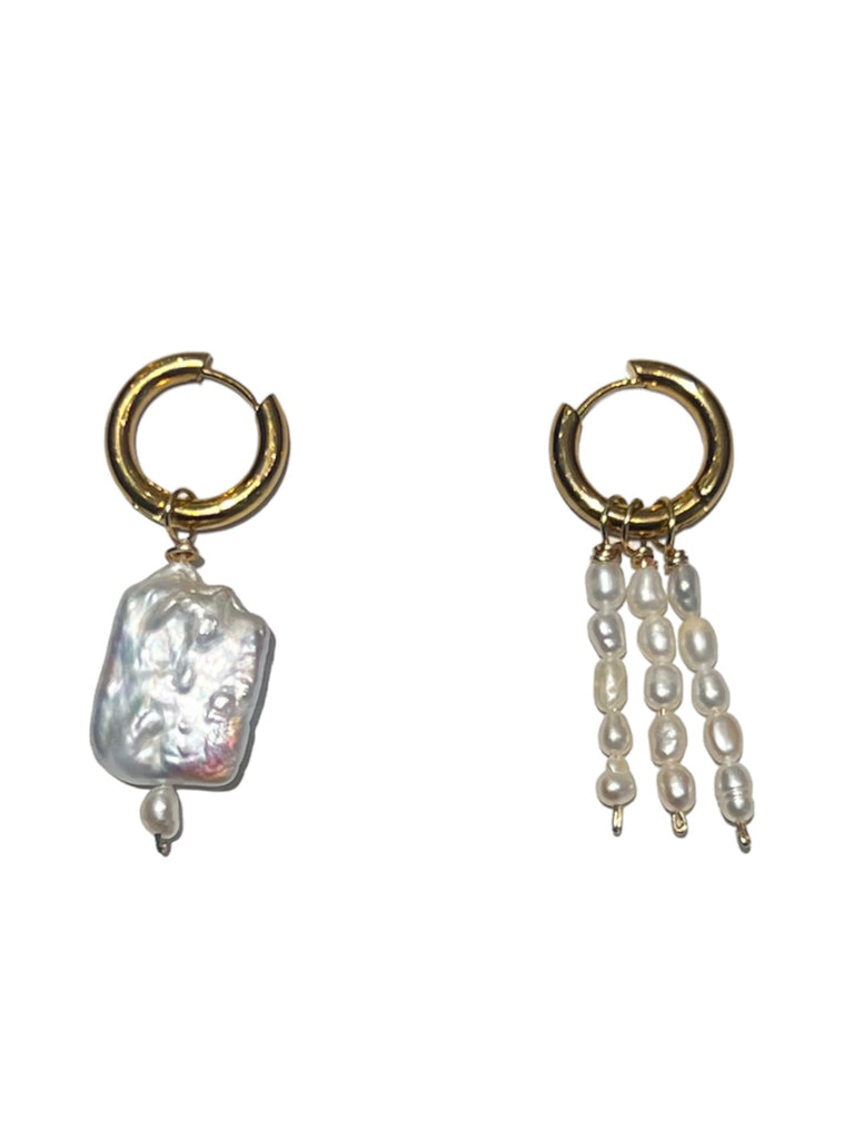AMANÁ PENINA- Hoops + Pearls Earrings