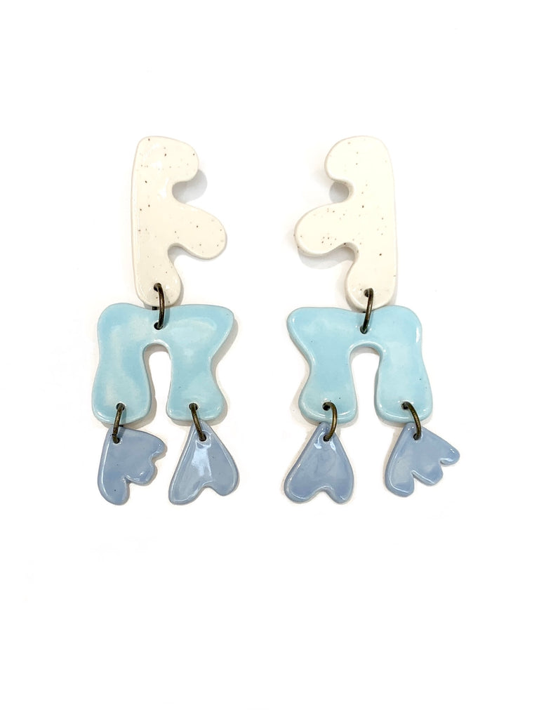 LAS MALCRIÁS- Hearts Ceramics-Funky Shapes Earrings (different styles available)
