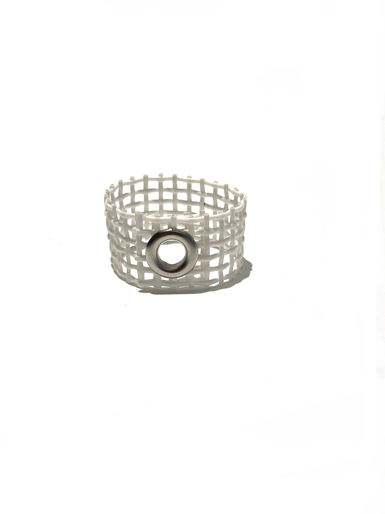 INÉDITO - White Mesh / Silver - Ring