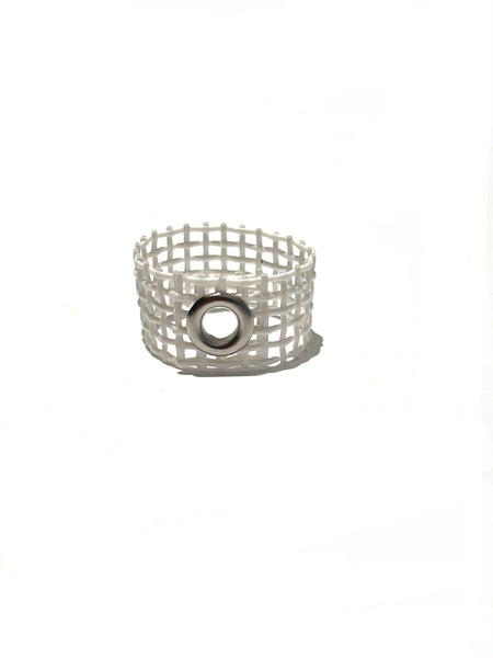INÉDITO - White Mesh / Silver - Ring