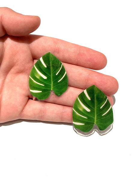 PÚRPURA- Mini Studs- Small Monstera