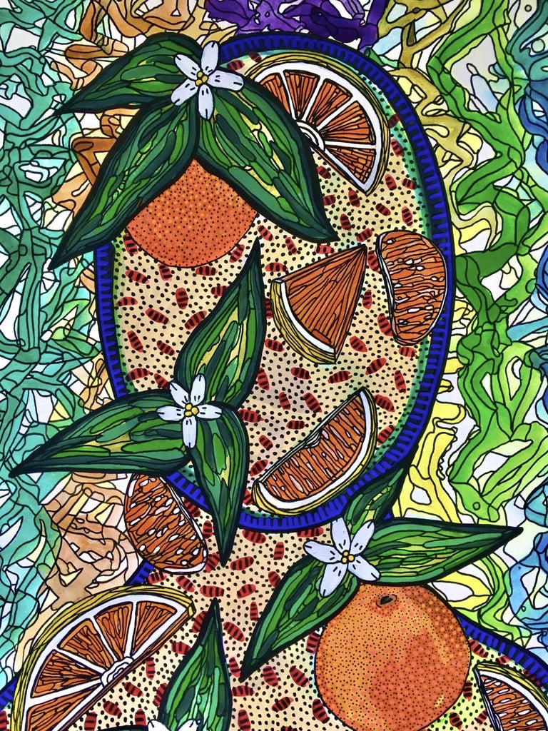 SUSANA CACHO - Art Print 5"X7" - Mujer Naranja