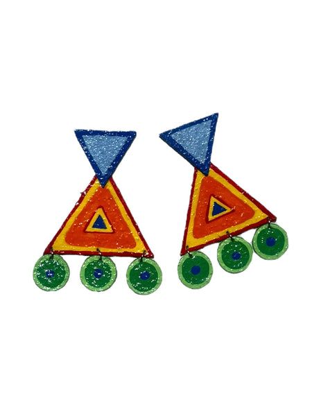 METAFORIKA- Coleccion Caribe - Triangulo Circular Earrings