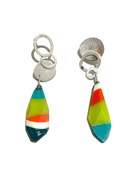 SNOU*- Paradise Collection Earrings / Orange and Green Hues