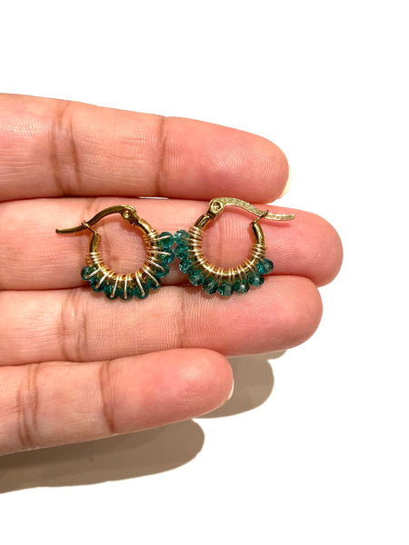 HC DESIGNS - Mini Golden Beaded 1/2 inch Hoop (more colors available)