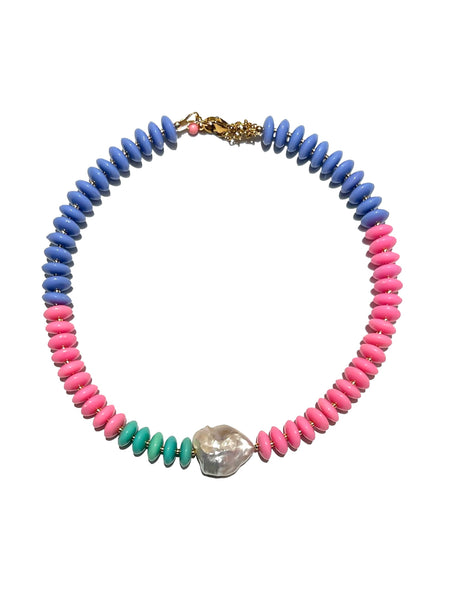 HC DESIGNS- Short Pastel Disk Necklace (More colors available)