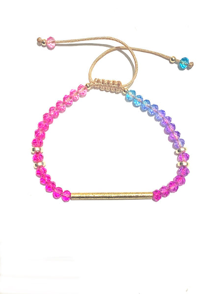 E-HC DESIGNS- Straight Golden Tube Adjustable Bracelet (more colors available)