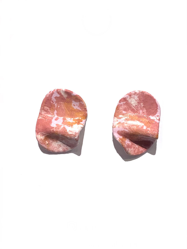 CONTRASTE- Pliego Medium Oval Earrings- Barro Pink