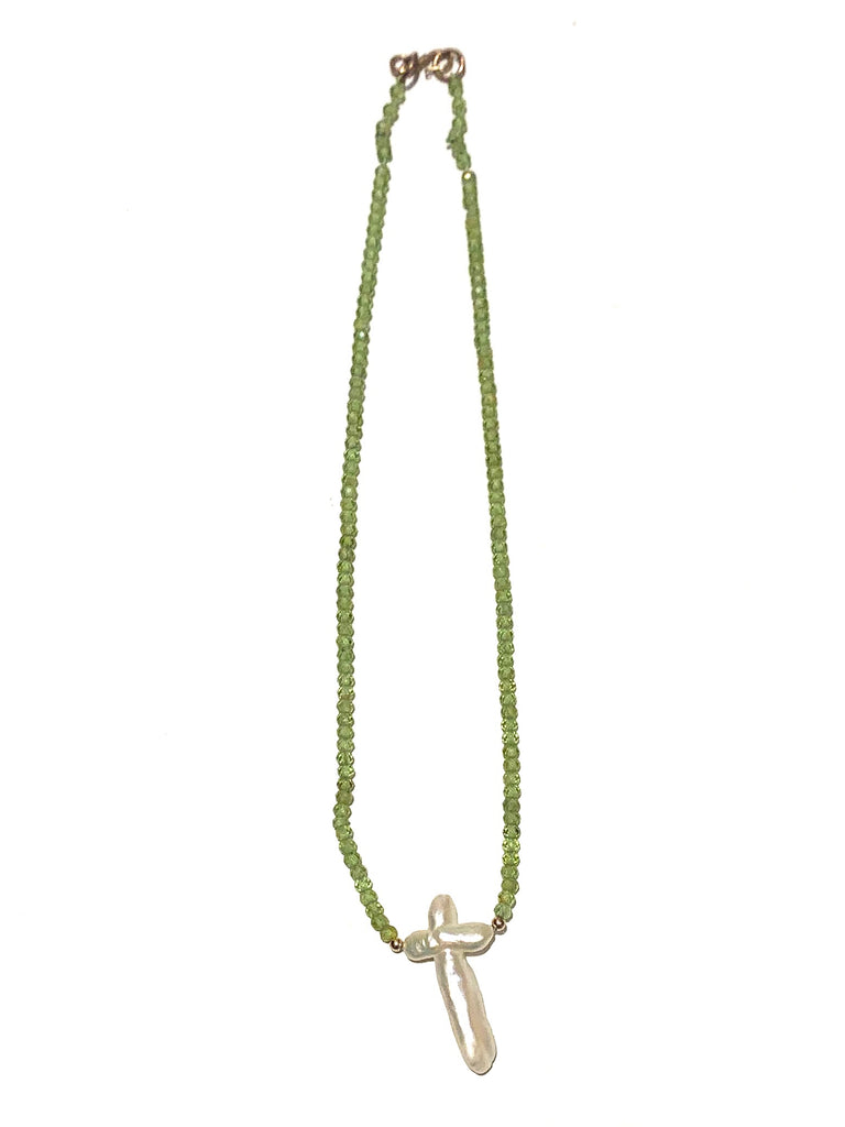 MONIQUE MICHELE- Pearl Cross Necklace