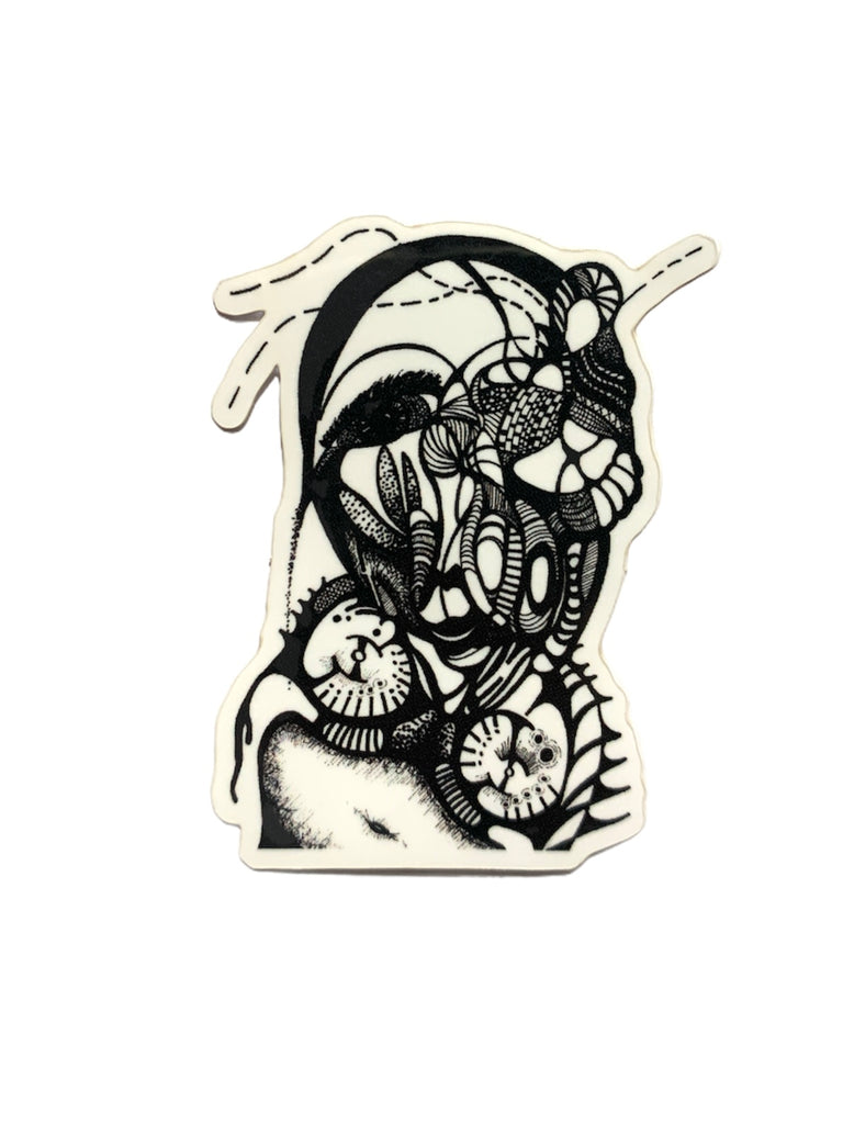 SUSANA CACHO- Abstract Face 001 Sticker