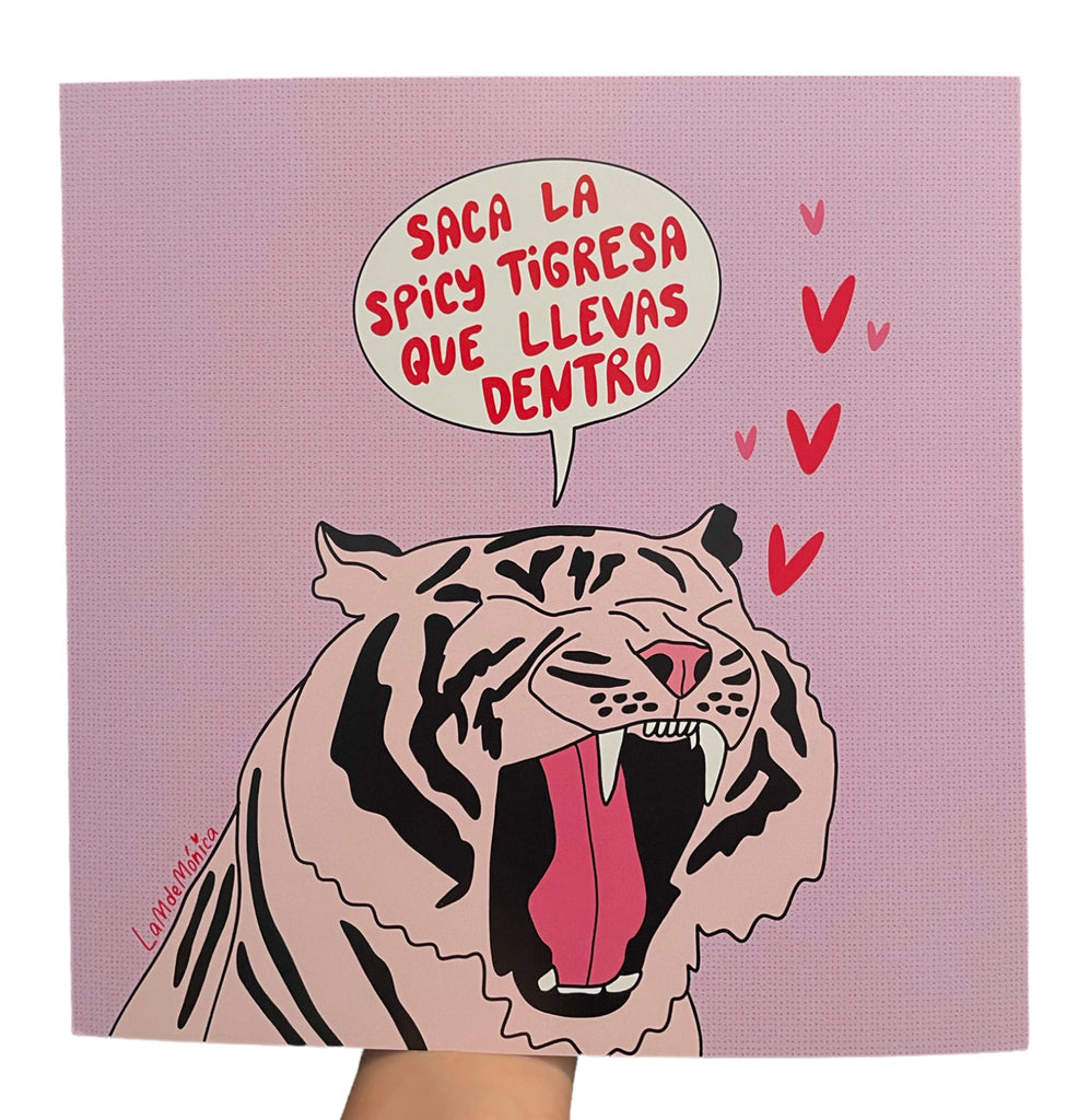 LA M DE MONICA - Spicy Tigresa - 10"x10" Art Print
