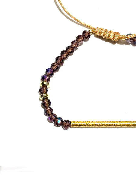 E-HC DESIGNS- Straight Golden Tube Adjustable Bracelet (more colors available)