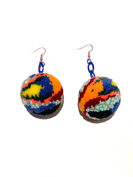 AMARTE DURAN -  Pom Pom Earrings- Abstract - Multi Colored
