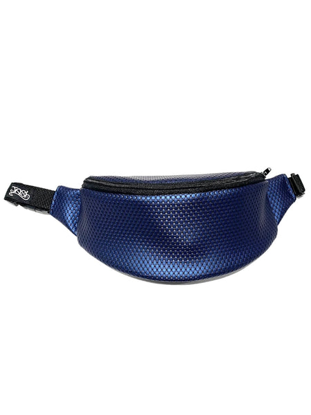 JASH BAGS - H Fanny Pack- Metallic Blue and Black