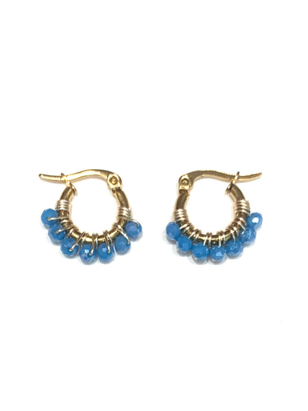 HC DESIGNS - Mini Golden Beaded 1/2 inch Hoop (more colors available)
