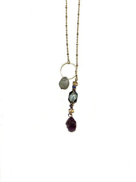 AMALGAMA ENTRE TRES- Ty 18k Lariat Necklace (different styles available)