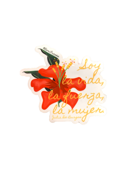BORIFRASES- "Soy la vida, la fuerza, la mujer" Clear Sticker